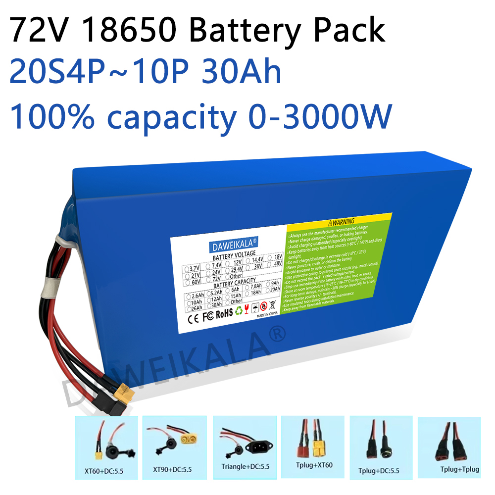 New 72V 12Ah-30Ah 18650 Batter - Electric Bicycle Battery 72V 30Ah review and price