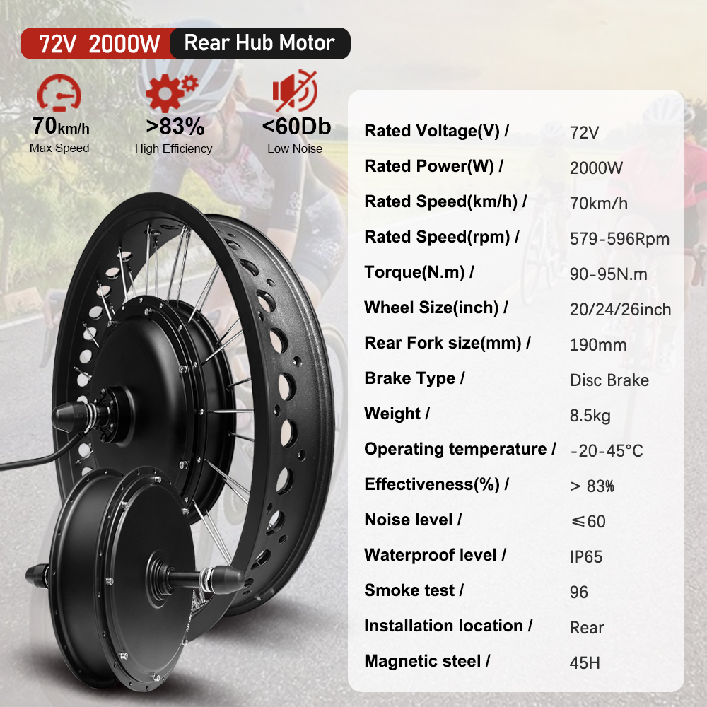 Electric Fat Bike Kit 72V 2000 - Fat Tire Ebike Conversion Kit 2000W review and price