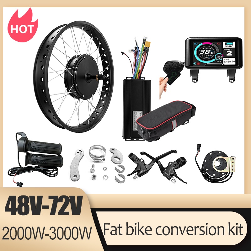 72V 3000W Fat Tire Snow Bike M - Fat Tire Ebike Conversion Kit 2000W review and price