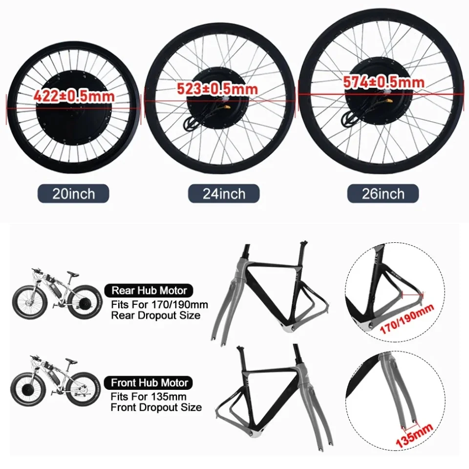 72V 3000W Snow Bike Conversion - Ebike Conversion Kit 72V 3000W review and price