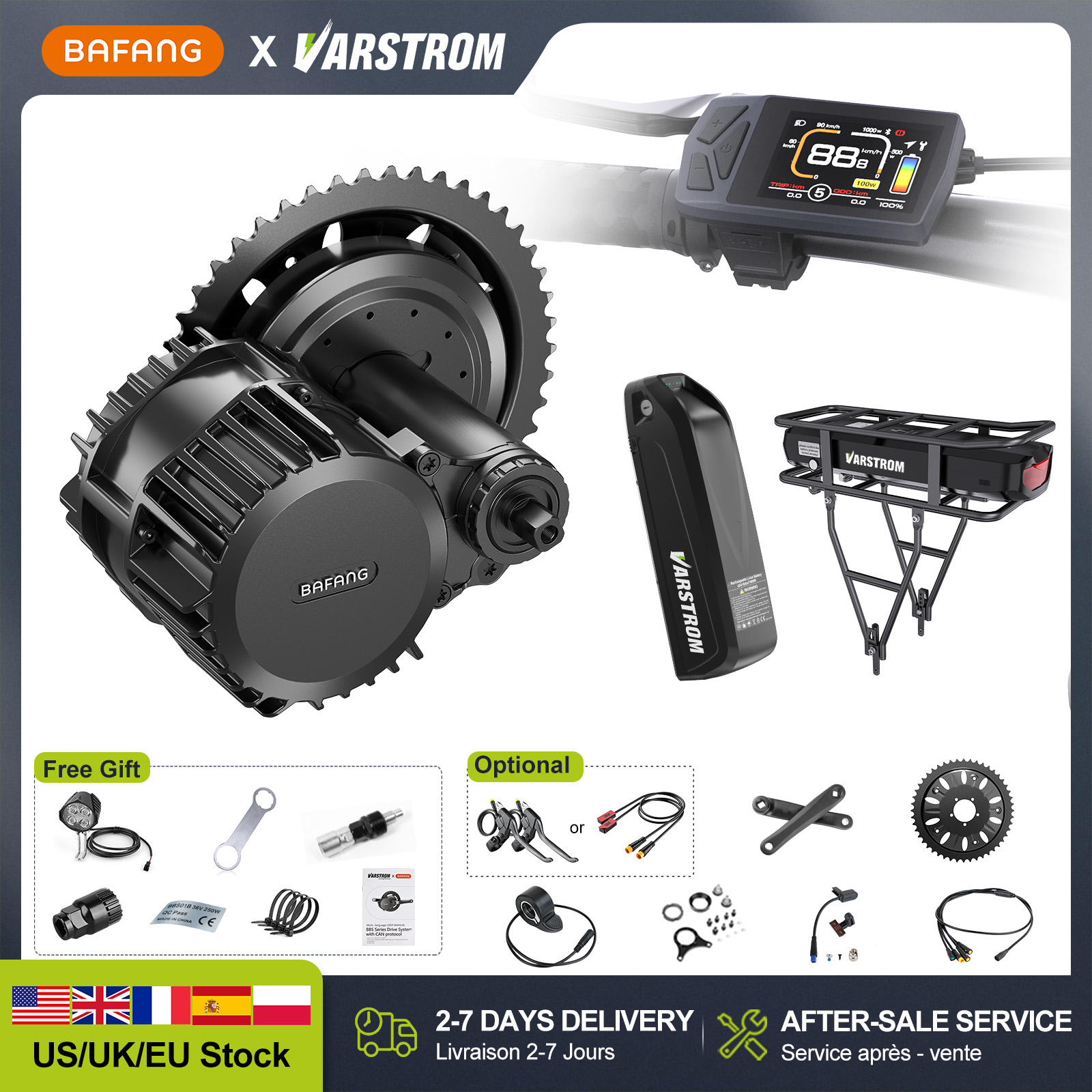 [US Stock]Bafang 48V Mid Drive - Bafang Bbs02B 48V 750W Mid Drive Kit review and price